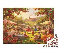Festival de la Cosecha de Manzanas Puzzle de 1000 Piezas Papel Puzzle para Adultos Ocio Familiar Decoración del Hogar Regalo Mejora Concentración 38x26cm/1000pcs