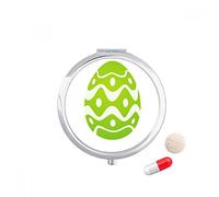 Festival de la cultura del diseño patrón Pascua huevo Travel bolsillo píldora caso medicina dispensador espejo regalo caja de almacenamiento