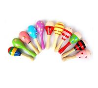 Festival de Madera Maraca Colorido Mini Sonajero de Percusión Manual para Bebés para Desarrollar Habilidades Musicales, Juguete Portátil para Niños Pequeños para Agarrar Ejercicio en Casa o
