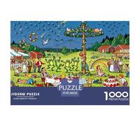 Festival de Medio Verano Sueco Puzzle De Madera Impermeable DIY Puzzles De 1000 Piezas Regalos para Adultos Imposible Rompecabezas Decoración del Hogar