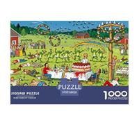 Festival de Medio Verano Sueco Puzzle De Madera Impermeable Puzzles De 1000 Piezas Regalos para Adultos Colorido Rompecabezas Juegos Desafiantes