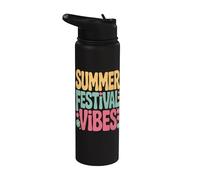Festival de Música Artes Literario Groovy Vintage Años 60 1970 Stainless Steel Insulated Water Bottle