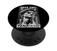 Festival de música EDM Rave Papi Trippy David Statue Techno PopSockets PopGrip Adhesivo