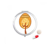 Festival de Pascua amarillo huevo Tree Travel bolsillo píldora caso medicina dispensador espejo regalo caja de almacenamiento