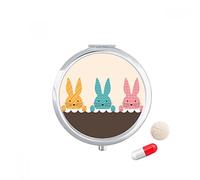 Festival de Pascua conejito lindo cultura Religion Travel bolsillo píldora caso medicina dispensador espejo regalo caja de almacenamiento