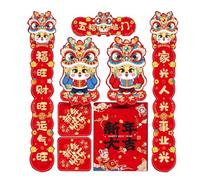 Festival de Primavera Artístico Coplas Gran Exposición Coplas Decoración del Hogar Decoraciones de la Casa for el Hogar Adornos de Ventanas Pegatinas de Personajes Fu Chinos Carácter Fu (Color: G) (Co