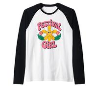 Festival de Verano Música Artes 60s 70s Groovy Retro Festivales Camiseta Manga Raglan