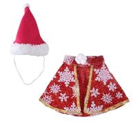 Festival Gatos Disfraz Sombrero Set Cosplay Fiesta Mascota Capa con Papá Noel Navidad Cape Festival Perros Foto Accesorios Traje Holiday Disfraz