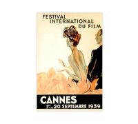 Festival International Du Film Fest 1939 Cannes Movie Fashion Couple Vintage Poster Bedroom Canvas Decor Sports Landscape Office Room Decor Gift Unfra