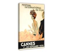 Festival International Du Film Fest 1939 Cannes Movie Fashion Couple Vintage Poster Bedroom Canvas Decor Sports Landscape Office Room Decor Gift Frame