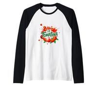 Festival La Tomatina - Diseño de Tomate Splash Camiseta Manga Raglan