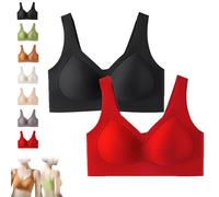 Festivalment - Brasier sin aros Curvera, brasier de gelatina, cómodo push up, sin costuras, reductor, cobertura completa, brasier para mujer, talla grande, 2pcs-b, 5XL