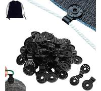 Festivalment Shade Cloth Heavy Duty Lock Grip, Black Sunshade Net Retaining Clip, Reusable Windproof Awning Fabric Retaining Heavy Duty Locking Clip, Fix Clamp Tent Clips For Garden Netting (100pcs)
