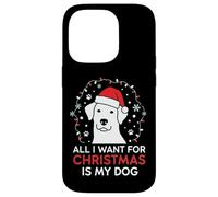 Festive All I Want is My Dog Canine Lover Christmas Carcasa para iPhone 14 Pro
