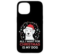 Festive All I Want is My Dog Canine Lover Christmas Carcasa para iPhone 15