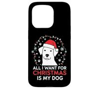 Festive All I Want is My Dog Canine Lover Christmas Carcasa para iPhone 15 Pro
