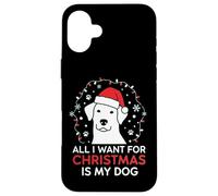Festive All I Want is My Dog Canine Lover Christmas Carcasa para iPhone 16 Plus