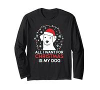 Festive All I Want is My Dog Canine Lover Christmas Manga Larga