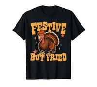 Festive But Fried Turkey Thanksgiving Tired Mom, Dad, Family Camiseta