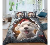 festive cartoon style Funda de Edredón Microfibra Suave 3 Piezas Estampado 3D festive dibujo animado estilo Funda Edredon con Fundas de Almohada Antibacteriana Lavables for familia Single（135x200cm）