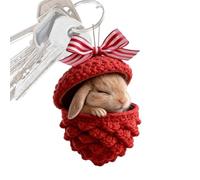 Festive Charm - Rustic Animal Ornament for Holiday Decorating | 2D Acrylic Hanging Décor with Wood Look Detailing & Lightweight Design Features for Mantel Displays, Bedroom Corners