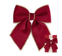 Festive Christmas Bows, Seasonal Decor Accents, 7-11 pulgadas Size for Holiday Charm, Sturdy Ribbon Material, Home and Office Ornament, Wreath Door Wall Fireplace Mantel Party Wedding Display