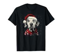 Festive Christmas Dálmata Lindo diseño de Perro de Papá Noel Camiseta
