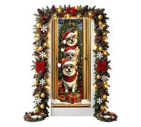 Festive Christmas Door Cover, Reusable Holiday Photo Backdrop