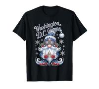 Festive Christmas Gnome Holiday Spirit Camiseta D.C. Washington Unisex-Adultos Manga Corta Camisa T-Shirt Negra Talla S Importada