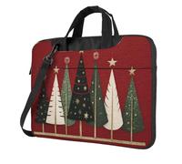Festive Christmas Green Pine Trees - Funda acolchada para ordenador portátil de 15,6 pulgadas, diseño de árboles de pino verde