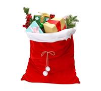 Festive Christmas Santa Sack, Velvet Drawstring Bag 27.6 × 19.7 Inch for Party Favors, Stocking Fillers, Handicrafts, Fruits, and Holiday Storage