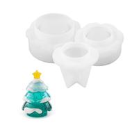 Festive Christmas Tree Shaped Mold Artistic Silicone for Crafting Jars with Realistic Details Easy to Use Jar