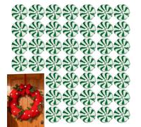 Festive Craft Buttons - 50 Piece Round Sewing Set for Holiday Repairs | Colorful Candy Cane Resin Accents with Four Hole Design & Bright Seasonal Shapes for Women Home DIY Sweater