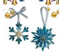 Festive Decorations - Elegant Snowflake and Reindeer Ornaments | Charming Flower Deer Snowflake Hanging Decor For Tree Home Party | Christmas Ornaments - Holiday Decoration Accessories