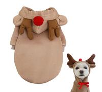 Festive Dog Reindeer Costume - 3D Adorable Moose Ears Pet Clothes | Winter Hoodie with Functions, Celebration Keywords, Holiday Dog Cat Outfit for Winter Festivals Parties Photo Use