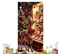 Festive Door Backdrop Banner 90 x 180 cm Front Porch Tapestry | 2D Flat Festive Print Design | Home Apartment Farmhouse Living Room, Game Room Photography Background Celebration Wall Coveri