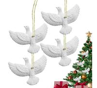 Festive Figurine - Wintertime Bauble, Four Count Composite Serenity Affection Cheer Birds, Hanging Sculpture for Pine Arrangement, Table Centerpiece for Gathering, Social Events & Dinner Service