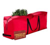Festive Fix Bolsa de almacenamiento para árbol de Navidad de 9 pies, portátil, resistente, con cremallera, con asas, fácil de almacenar, solución de almacenamiento de decoración navideña