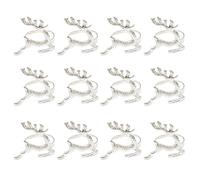 Festive For Christmas - Servilleteros para una elegante decoración de mesa, juego de 12 decoraciones navideñas rojas y doradas