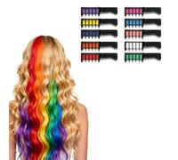 Festive Fun Hair Chalk Combs, 10 Colors Colorful Hair Chalk Comb, Temporary Washable Hairs Dye for Girls Kids Gifts, Christmas Gifts