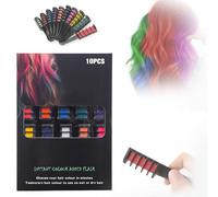 Festive Fun Hair Chalk Combs, 2026 New Hair Chalks for Girls, Temporary Washable Hairs Color Gifts Brush Set, Hairs Chalk Comb for Christmas, Birthday, New Year (10 Pcs)