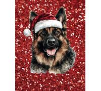 Festive German Shepherd Christmas Notebook: 300 Pages, College Ruled, Perfect Holiday Gift for Dog Lovers!