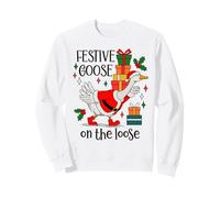 Festive Goose on The Loose Christmas Duck Xmas Holiday Goose Sudadera