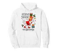 Festive Goose on The Loose Christmas Duck Xmas Holiday Goose Sudadera con Capucha
