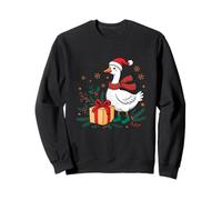 Festive Goose Santa Hat Christmas Spirit Sudadera