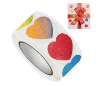 Festive Heart Stickers - Decoración de San Valentín para cumpleaños, material de papel con 500 piezas, tamaño único de 2,5 cm, peso de rollo de 60 g, para bodas, fiestas, hogar, lugar de trabajo