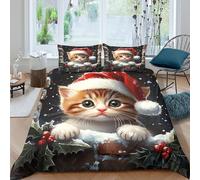 Festive Holiday Art Funda de Edredón Microfibra 3 Piezas Compuesto Impresión 3D Cierre de Festive Holiday Arte Funda Edredon Fundas de Almohada Antibacteriana for Familia Double（200x200cm）