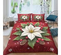 Festive Holiday Design Funda Edredon Juego de Ropa de Cama de 3 Piezas Impresión 3D Cierre de Festive Holiday Design Funda de Edredón Funda de Almohada a Juego for Ancianos Double（200x200cm）