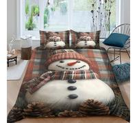 Festive Holiday Funda de Edredón Microfibra Suave 3 Piezas Compuesto Estampado 3D Festive Holiday Funda Edredon con Fundas de Almohada Antibacteriana Transpirable for familia Double（200x200cm）