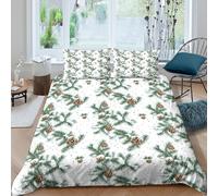 Festive holiday Funda de Edredón Microfibra Suave Tres Piezas Estampado 3D Cremallera Oculta Festive holiday Funda Edredon con Fundas de Almohada Transpirable Suave for familia Double（200x200cm）